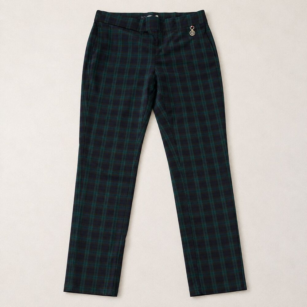 Tommy Hilfiger Black Watch Plaid Pull On Skinny Pants Womens Size 8 Stretch
